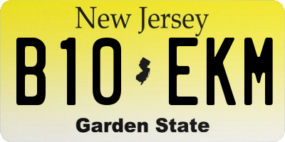 NJ license plate B10EKM
