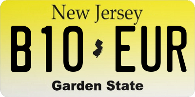 NJ license plate B10EUR
