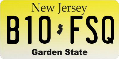 NJ license plate B10FSQ