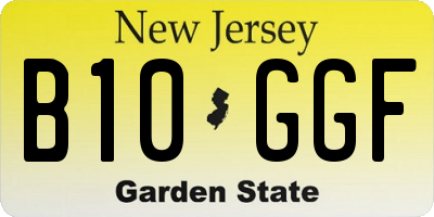 NJ license plate B10GGF