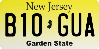 NJ license plate B10GUA