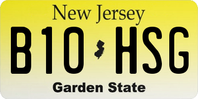 NJ license plate B10HSG
