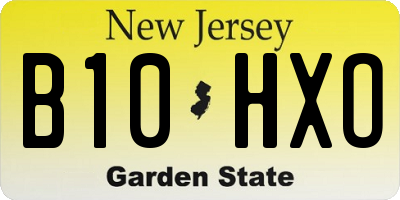 NJ license plate B10HXO