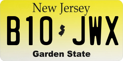 NJ license plate B10JWX