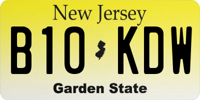 NJ license plate B10KDW