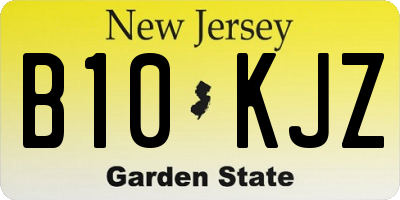 NJ license plate B10KJZ