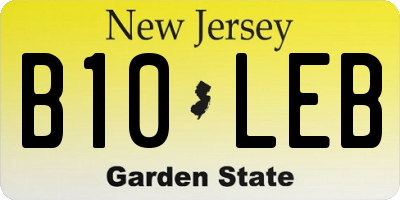 NJ license plate B10LEB