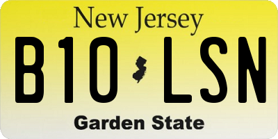 NJ license plate B10LSN