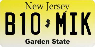 NJ license plate B10MIK