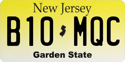 NJ license plate B10MQC