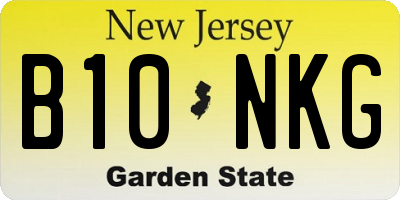 NJ license plate B10NKG