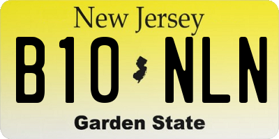 NJ license plate B10NLN