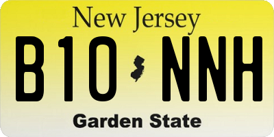 NJ license plate B10NNH