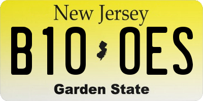 NJ license plate B10OES