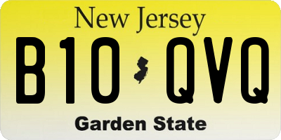NJ license plate B10QVQ