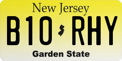 NJ license plate B10RHY