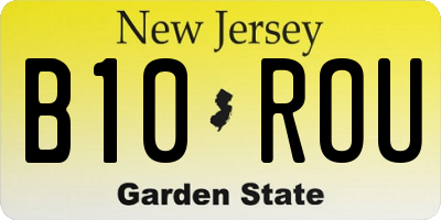 NJ license plate B10ROU
