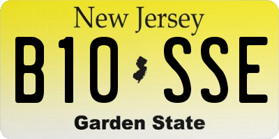NJ license plate B10SSE