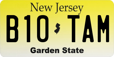 NJ license plate B10TAM