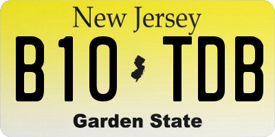 NJ license plate B10TDB