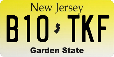 NJ license plate B10TKF