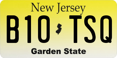 NJ license plate B10TSQ