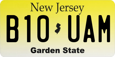 NJ license plate B10UAM