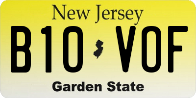 NJ license plate B10VOF