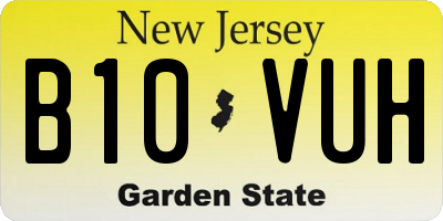 NJ license plate B10VUH