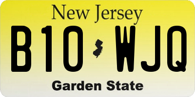 NJ license plate B10WJQ