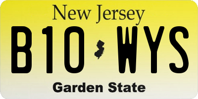NJ license plate B10WYS