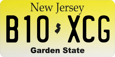 NJ license plate B10XCG