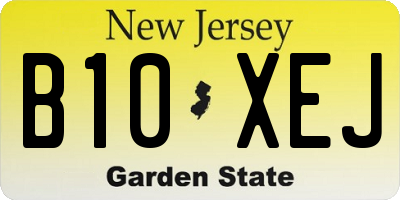 NJ license plate B10XEJ