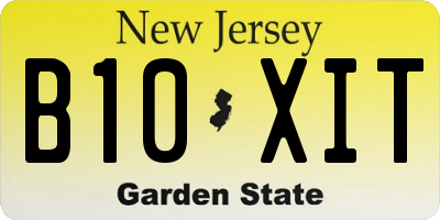 NJ license plate B10XIT
