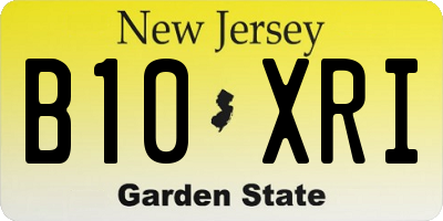 NJ license plate B10XRI