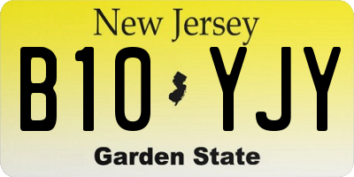 NJ license plate B10YJY