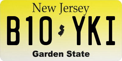 NJ license plate B10YKI