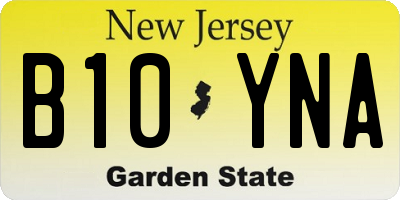 NJ license plate B10YNA