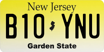 NJ license plate B10YNU