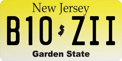 NJ license plate B10ZII
