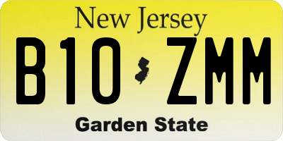 NJ license plate B10ZMM