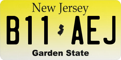 NJ license plate B11AEJ