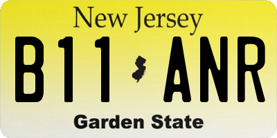 NJ license plate B11ANR