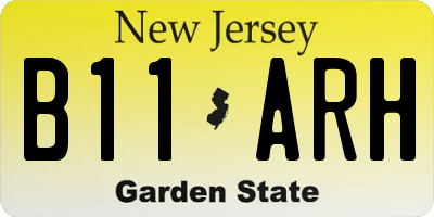 NJ license plate B11ARH