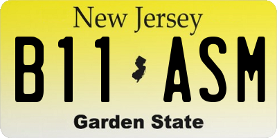 NJ license plate B11ASM