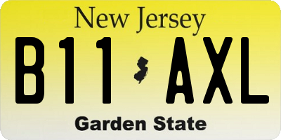 NJ license plate B11AXL