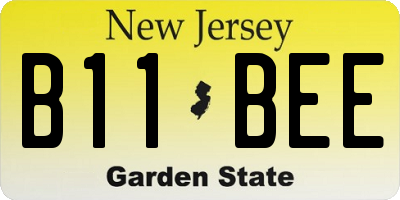 NJ license plate B11BEE