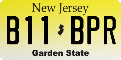 NJ license plate B11BPR