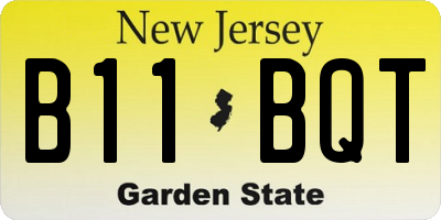 NJ license plate B11BQT