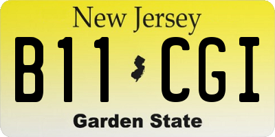 NJ license plate B11CGI